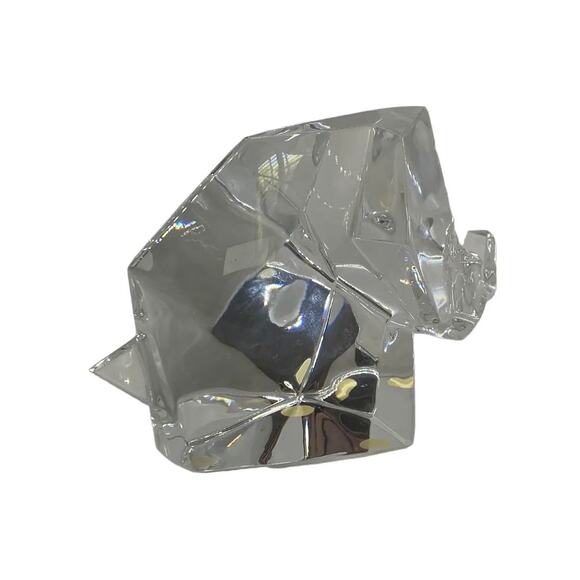 Late 20th Century Baccarat Crystal Large Orgami Elephant Figurine Red Box - Picture 5 of 13